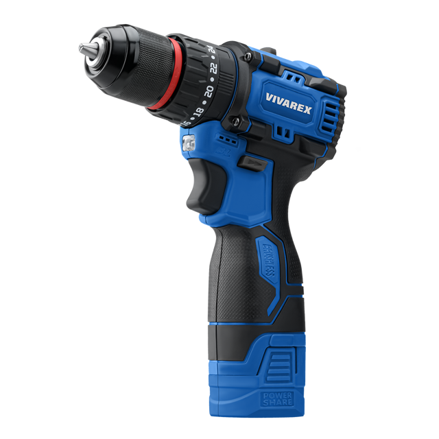 دریل شارژی ویوارکس مدل VR1608-BLX دو باطری متور براشلس