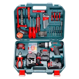 مجموعه 53 عددی دریل پیچ‌ گوشتی شارژی چکشی رونیکس مدل RS-8620